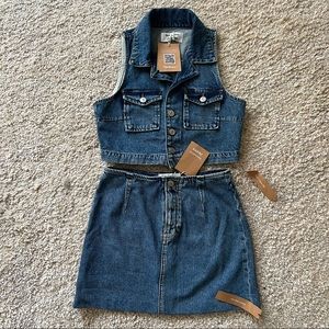 NWT Reformation Abbi denim two piece set